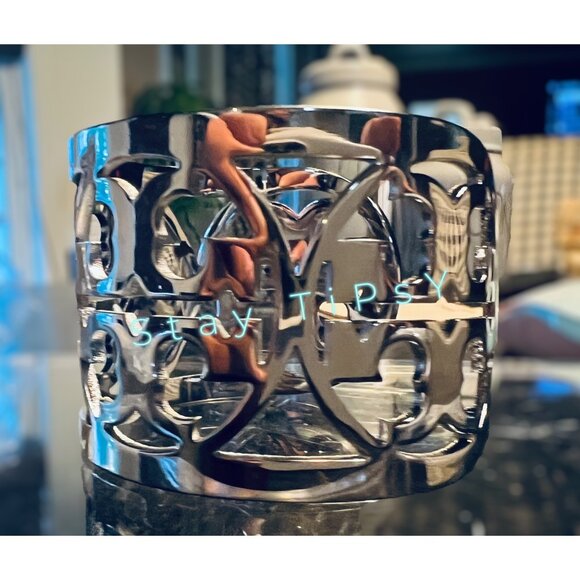Tory Burch Silver Miller Logo Bangle Bracelet - Picture 6 of 9